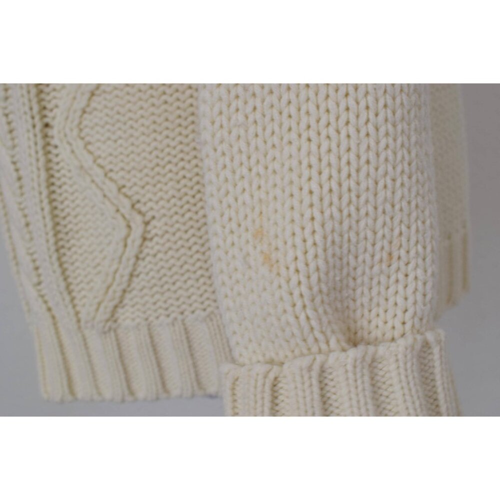 Vintage 80s Beige Acrylic Granny Sweater size S - Picture 8 of 10